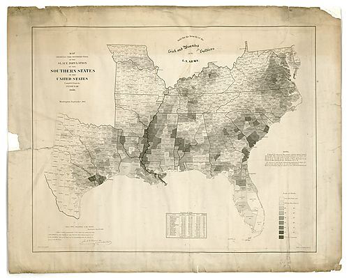 Map showing the distribution of the slave …