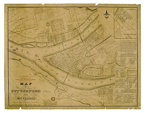 Map of Pittsburgh and its environs