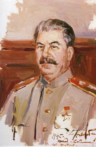 "Portrait of I. V. Stalin. Sketch from Life" (Portret I. V. Stalina. Etiud s natury)