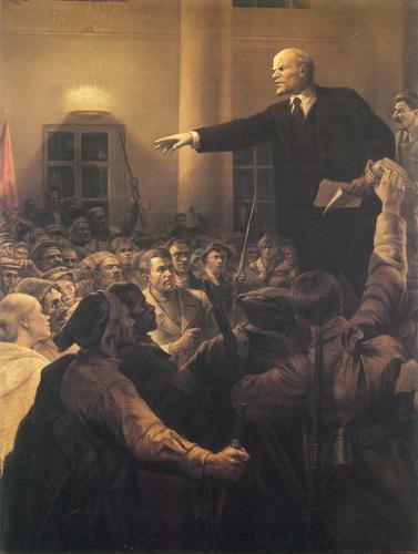 "Lenin Proclaims the Victory of the Revolution (after the First Version by V. Serov" (from Nostalgic Socialist Realism series)