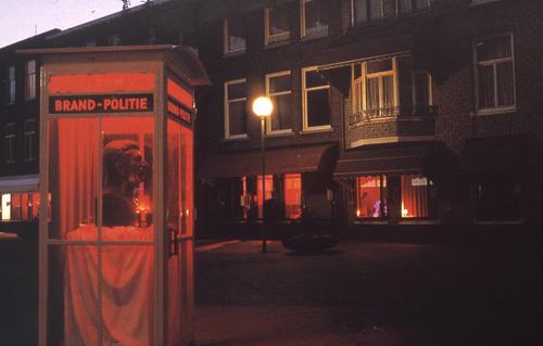 "Stalin's Bust in an Alarm Telephone Booth" (installation in the Red Light District in Hague, Holland)