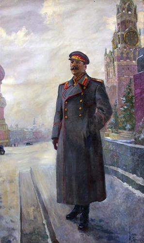 "The Supreme Commander, Marshal of the Soviet Union, I. V. Stalin" (Verkhovnyi glavnokomanduiushchii marshal Sovetskogo Soiuza I. V. Stalin)