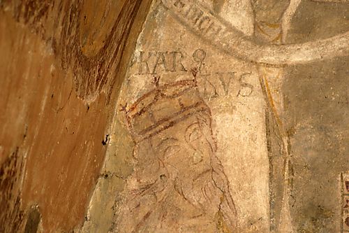 Chapel of St. Clement: Mass of St Giles, detail of Charlemagne