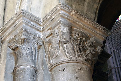 Interior; Right side of right door into north tower