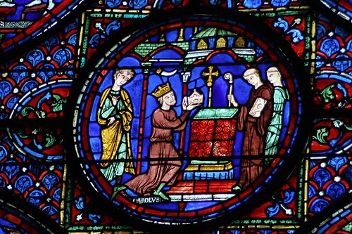 7. Charlemagne gives relics to Chapel at Aix
