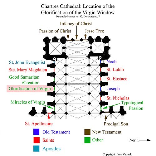 Location  of the Glorification of the Virgin Window