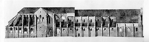 Drawing of Exterior of North Side of Church ca 1840