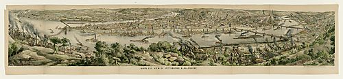 Bird's Eye View of Pittsburgh and Allegheny, 1871