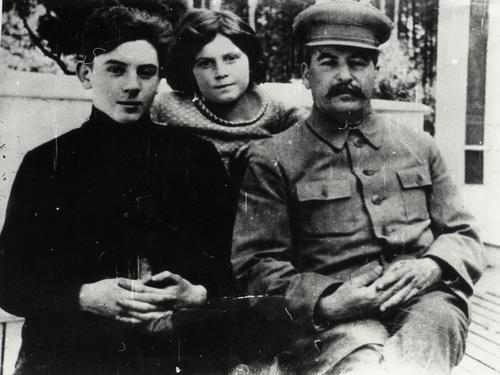 [Iosif V. Stalin with daughter Svetlana and son Vasilii]