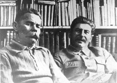 [M. Gor'kii and Stalin]