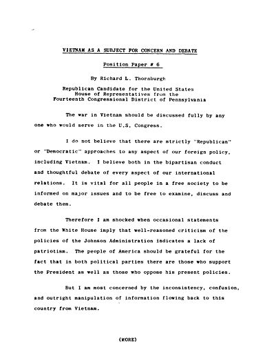 Position Paper #6: Vietnam as a Subject for Concern and Debate