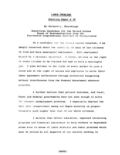 Position Paper #12: Labor Problems