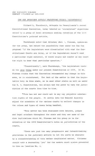 Con Con Judiciary Article Objections Termed "Misinformed",