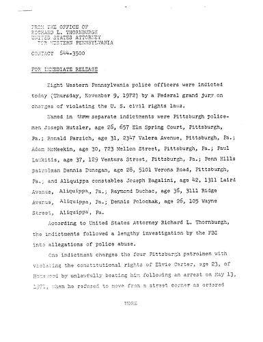 Eight Western PA police officers were indicted on charges of violating the U.S. civil rights laws
