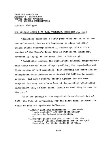 Organized crime had a fifty-year head start on effective law enforcement, but we are beginning to close the gap