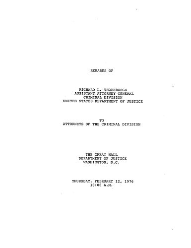 Attorneys of the Criminal Division, Washington, D.C.