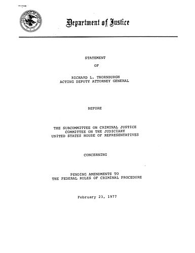 Subcommittee on Criminal Justice, Committee on the Judiciary, United States House of Representatives, Washington, D.C.