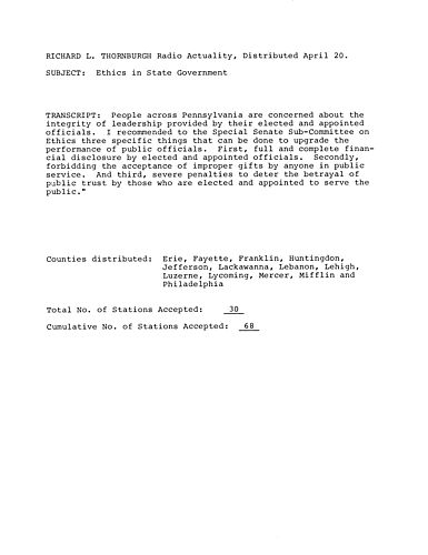 Ethics in state government,