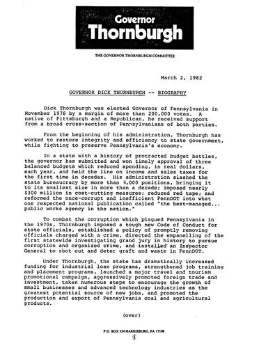 Biography of Dick Thornburgh