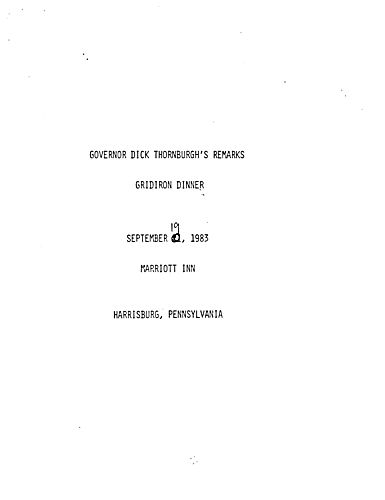 Annual Gridiron Show and Dinner, Pennsylvania Legislative Correspondence Association, Harrisburg, PA