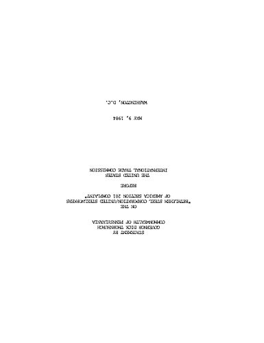 Statement on "Bethlehem Steel Corporation/United Steelworkers of America, Section 201 Complaint," before the United States International Trade Commission, Washington, DC
