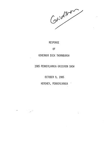 Annual Gridiron Show and Dinner, Pennsylvania Legislative Correspondence Association, Harrisburg, PA