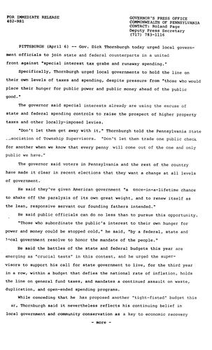 Remarks: PA State Association of Township Supervisors