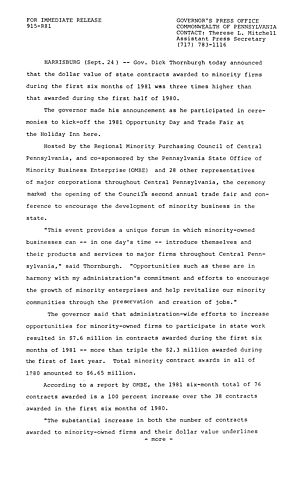 State contracts awarded to minority firms 3 times higher than the first half of 1980