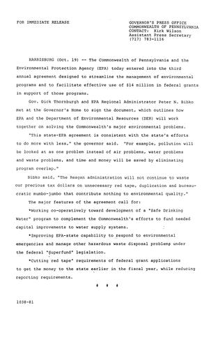 PA and EPA enter third annual agreement