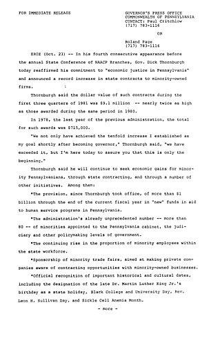 Remarks: State Conference of NAACP branches