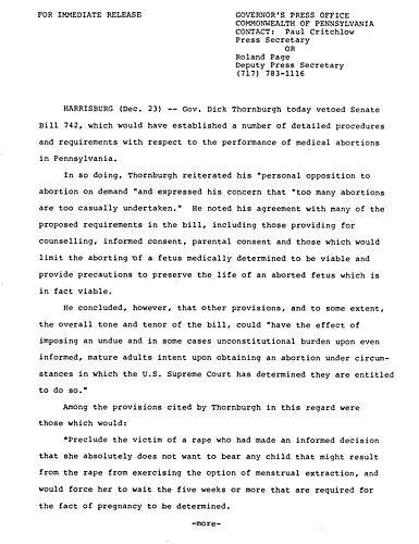 VETO: S.B. 742 abortion bill