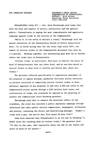 Remarks: PA Chiefs of Police Association