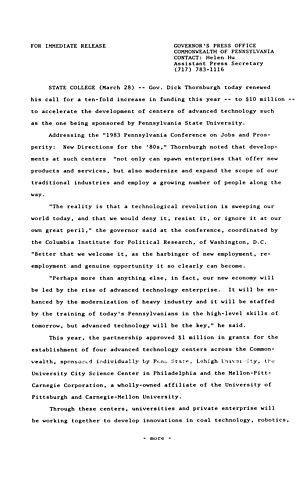 Remarks: 1983 Conference on Jobs and Prosperity: "New Direction for the 80's",