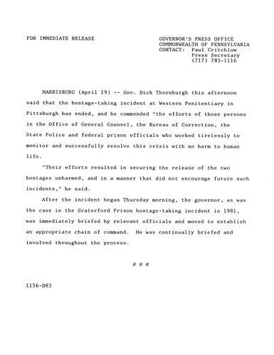 Western Penitentiary hostage-taking incident,