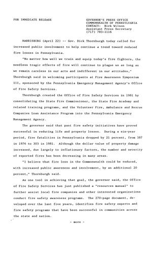 Remarks: Fire Awareness Symposium III