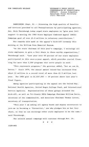 Remarks: at the 1983 State Employees Combined Appeal Kick-Off