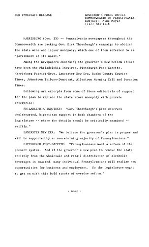 Newspapers' endorsement of plan to abolish LCB