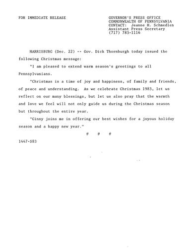 Statement: Christmas