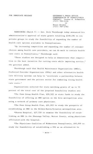 $148,194 in state HMO Grants