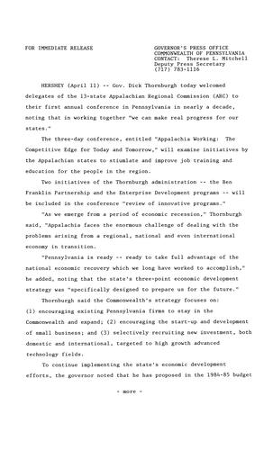Remarks: 13-state Appalachian Regional Commission