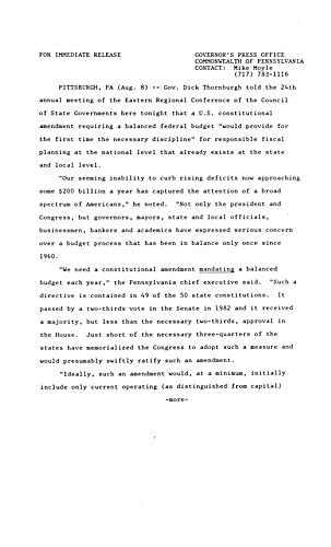 Remarks: on Annual meeting of Eastern Regional Conference of the Council of State Governments,