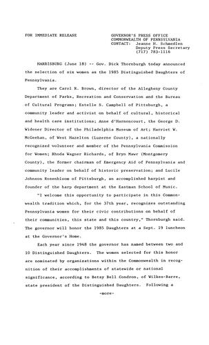 1985 Distinguished Daughters