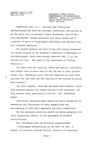 Remarks: Governor's Committee on Employment of the Handicapped
