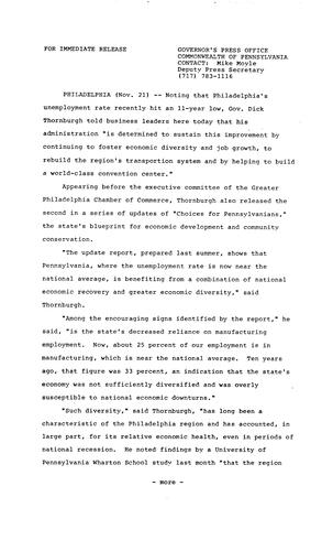 Remarks: Greater Philadelphia Chamber of Commerce Executive Committee