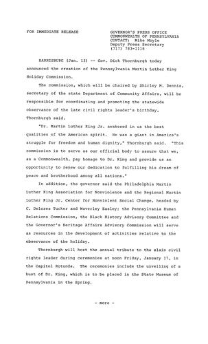 PA Martin Luther King Holiday Commission