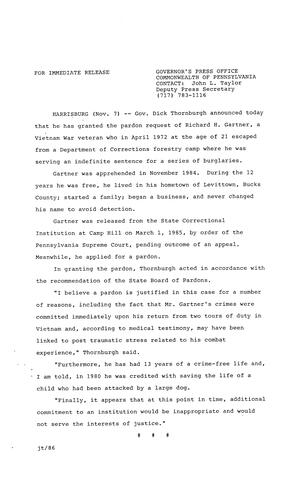 Pardons Richard H. Gartner