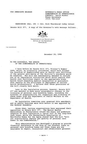 VETO: S.B. 377, personal care boarding homes