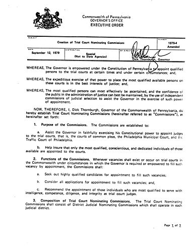 1979-4 Amended: Creation of Trial Court Nominating Commissions