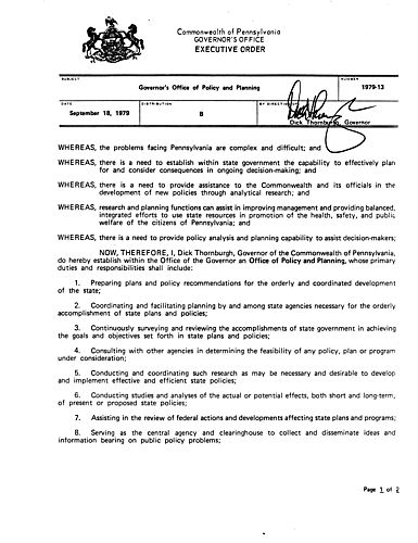 1979-13: Governor's Office of Policy and Planning,