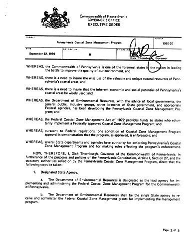 1980-20: Pennsylvania Coastal Zone Management Program,